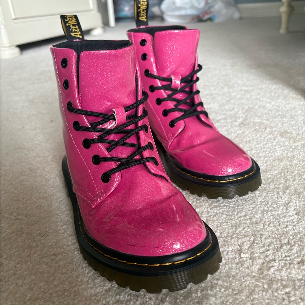 Dr. Martens Pink Glitter Boots